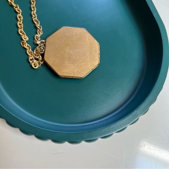 Vintage 1960s Bohemian Ornate Carved Buddhist Medallion Hexagon Pendant - Picture 4 of 5